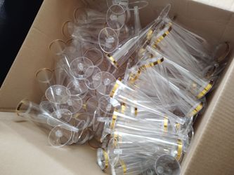 Plastic Gold Rim Champagne Flutes