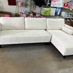 Off White Sofa With  Chaise  