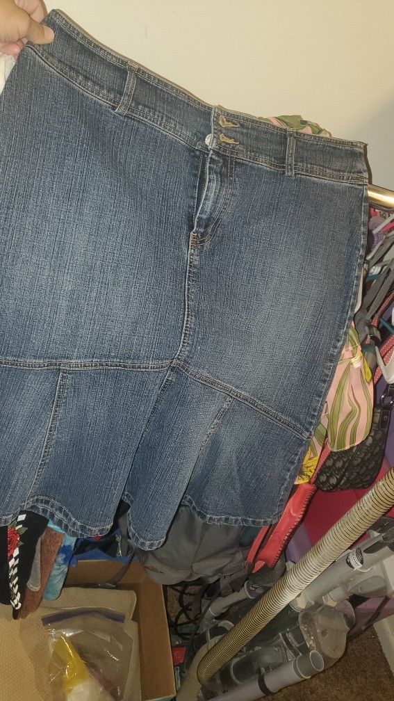 Faded Glory Stretch Womens Denim Skirt Size18w