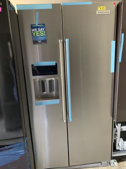 Kitchen aid side by side in stainless steel counter depth