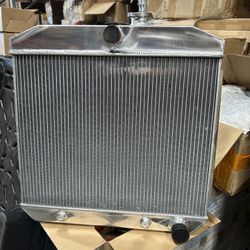 Aluminum Radiator Compatible With 1955 1956 1957 Chevy Bel Air Del Ray One-Fifty Two-Ten Series V8 Engine 6CYL 21 x 17 Core ONLY