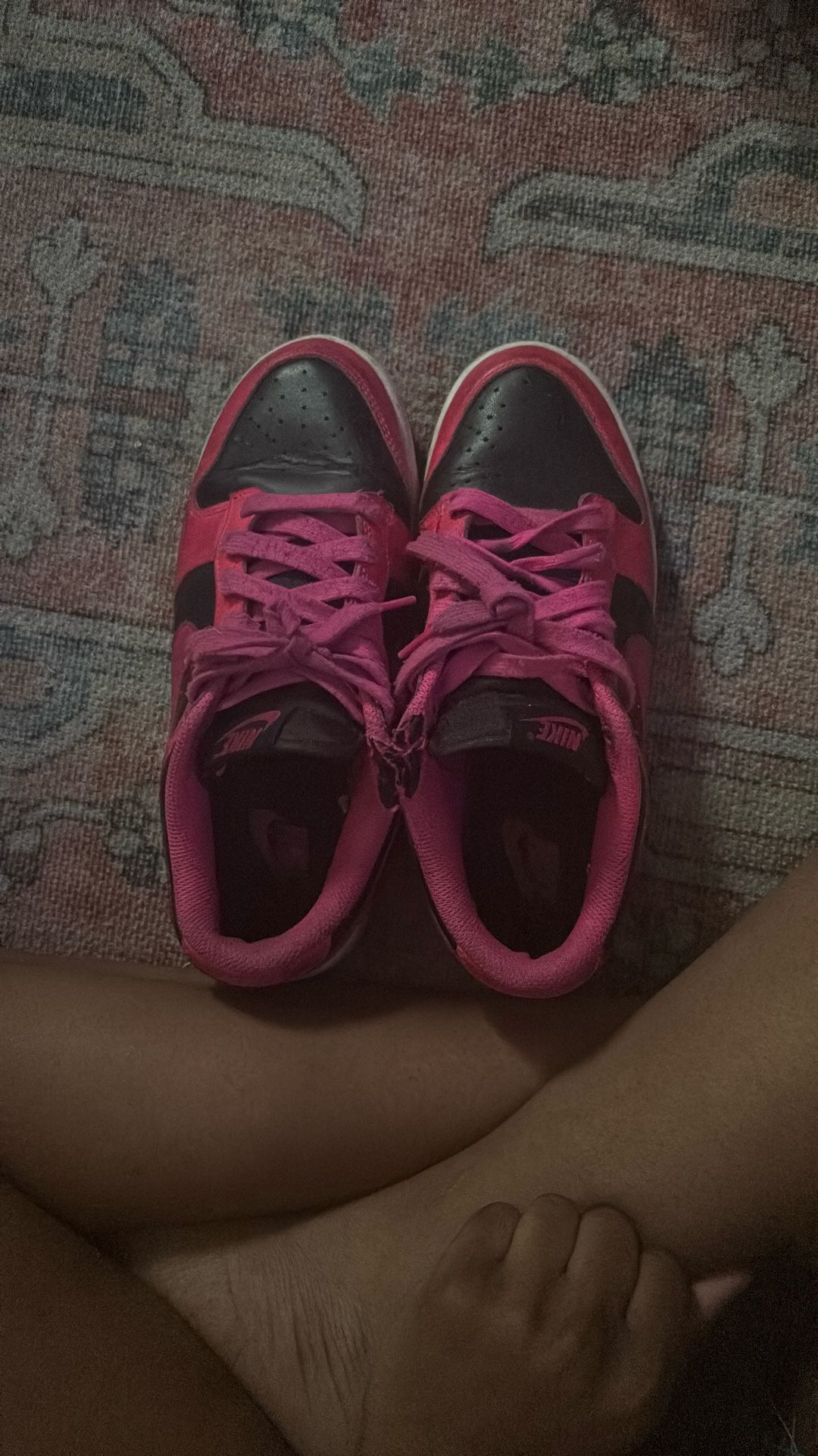 Pink and black Nike Dunk Lows *Plus A Sprayground