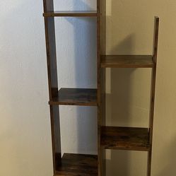 Bookcase with Drawer, Free Standing Tree Bookshelf, Standing Storage Rack for Books, CDs, Plants, Utility Organizer for Living Room, Bedroom, Home Off