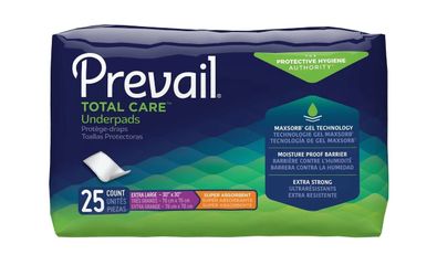 Puppy Pads - Prevail Total Care Underpad, Heavy Absorbency, 30x 30 Inch (25 Count)
