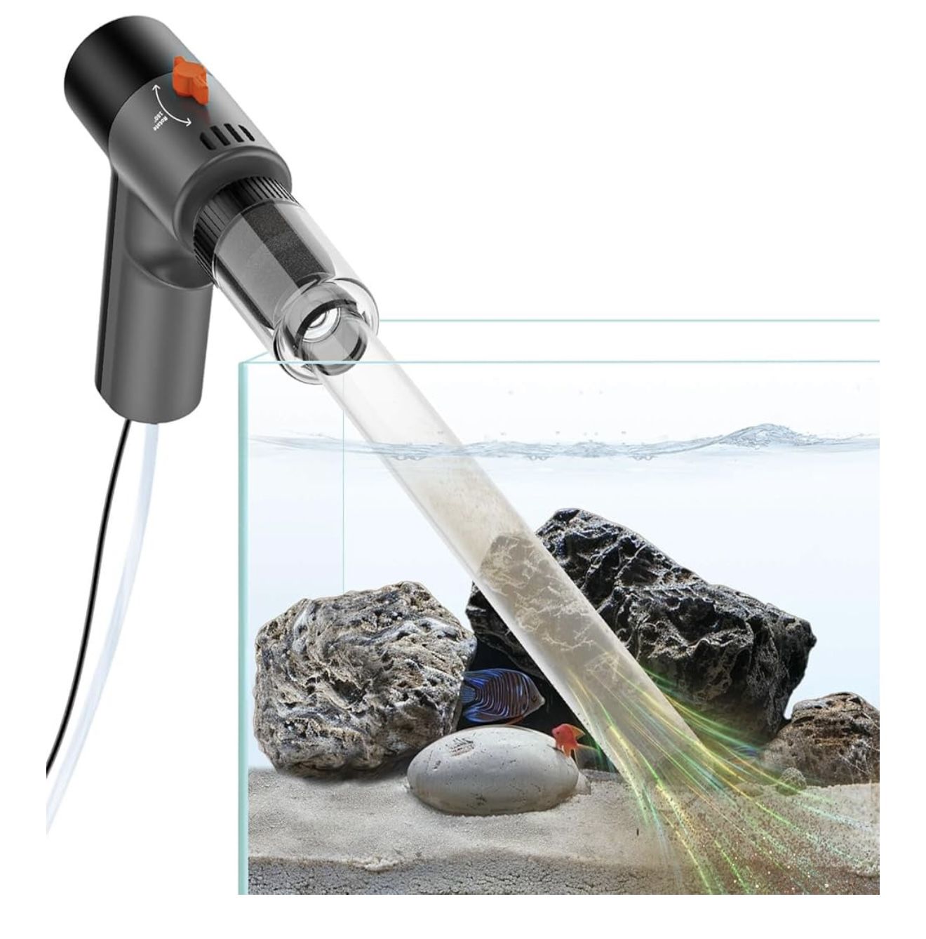 Electric Aquarium Gravel Cleaner Kit with High Pressure Strong Suction