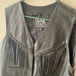 Genuine Leather Motor Cycle Vest   Unsex 