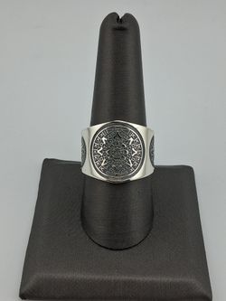 Silver Ring Mayan Calendar Unisex 