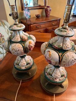 Pair of vintage Italian lamps, marked. Great condition.