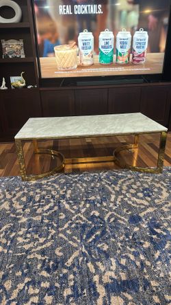 Marble Table With Golden Stand 