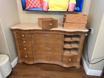 Bedroom set. Large dresser and two end tables to match.