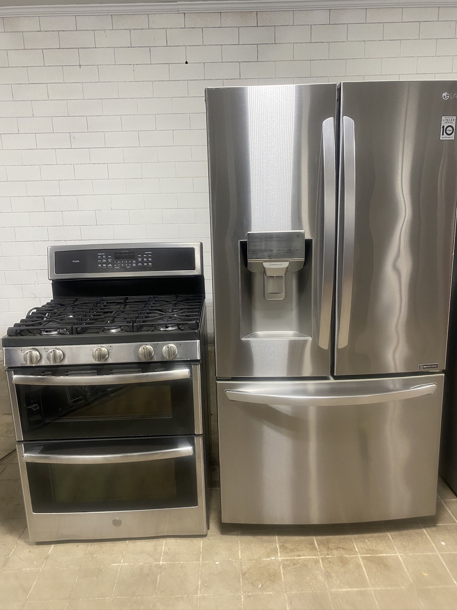 LG Stainless Steel Refrigerator + Gas Range Set