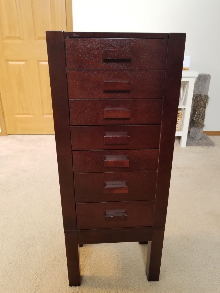 World Market Dark Mahogany Jewelry Armoire with Charging station
