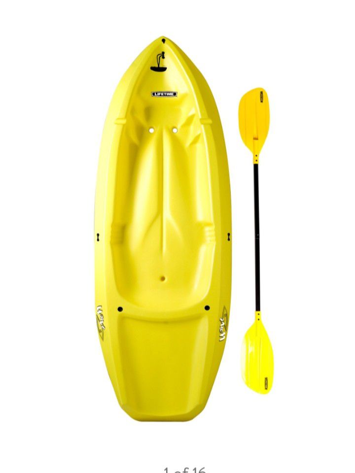 Kids Kayak with Paddle in Yellow