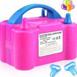 Electric Balloon Pump, Portable Electric Balloon Blower Machine Balloon Air Pump, Dual Nozzle 110V 600W Balloon Inflator for Party Decoration Christma