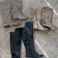 3 Pair Of Women’s Boots Size 7