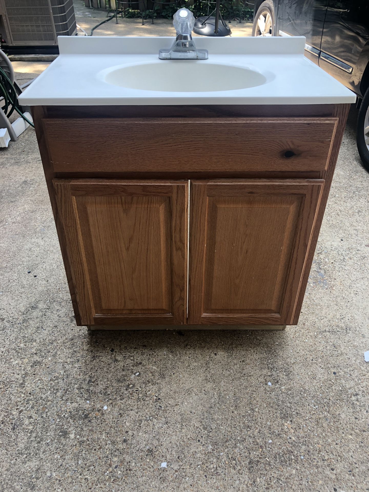 30” Bathroom Vanity With Sink Top, Backsplash & Faucet