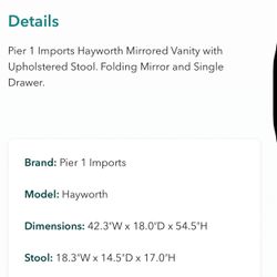 Pier 1 Hayworth Mirrored Vanity 