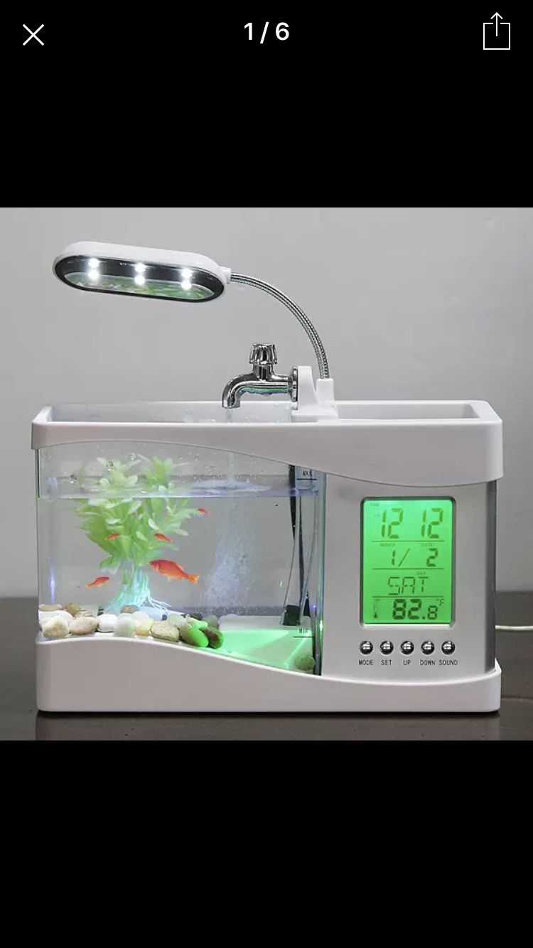 LED fish tank w/ clock(2 week shipping)