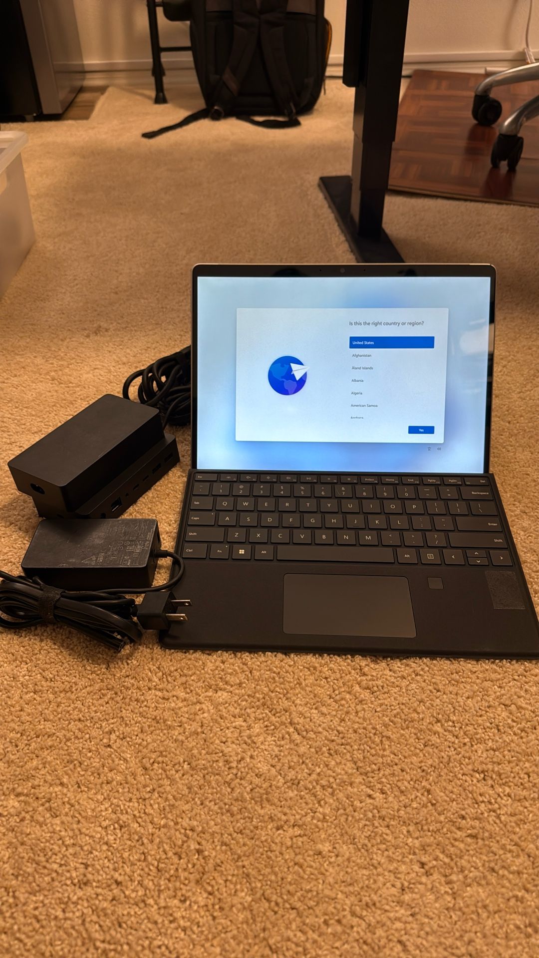 Surface Pro 8, Keyboard, and Surface Dock 2