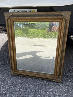 2 Different Mirrors $60 Each. Stunning Ornate Gold & Black Beveled Wall Mirror. Like New For Bathroom Vanity, Hall, Over Dresser, Chest, Console Table
