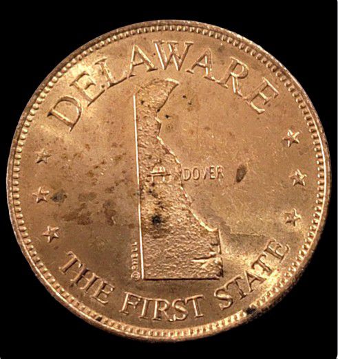 DELAWARE 1969 Shell Oil States of the Union Bronze Game Token Coin