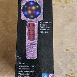 Sing-along BLING Bluetooth karaoke microphone & led light-up speakers.