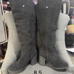 Black Suede Boots Size 8.5