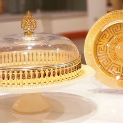 Cake Stand With 6 Piece Small Plates 