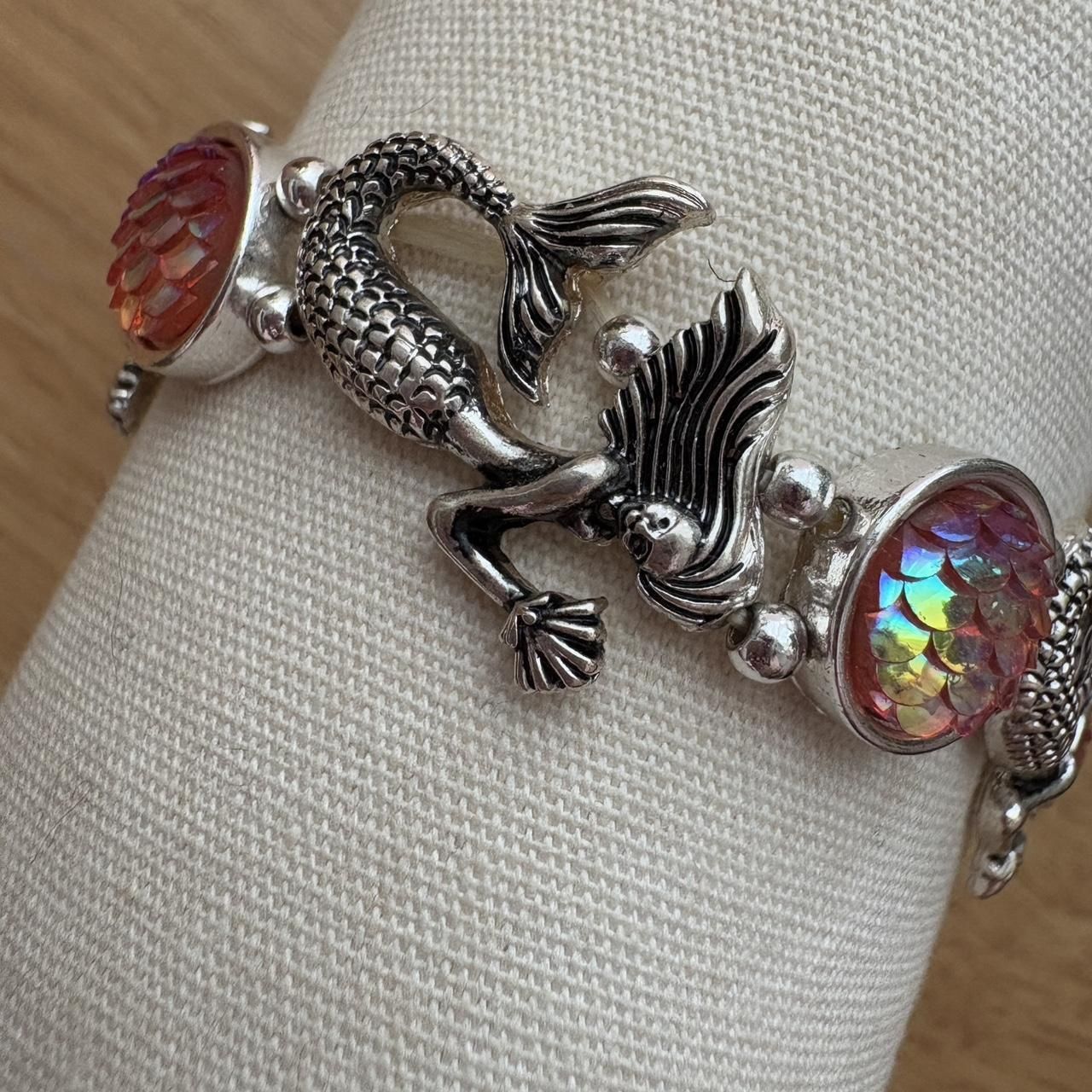 Silver and red mermaid charm bracelet mermaid core(28)61