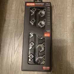 Icon 10pc 3/8 Crow Foot Wrench Set (metric)