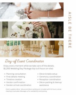 Day of Wedding Event Coordinator