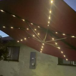 10ft Solar Led Umbrella Outdoor $50  It Comes With Base