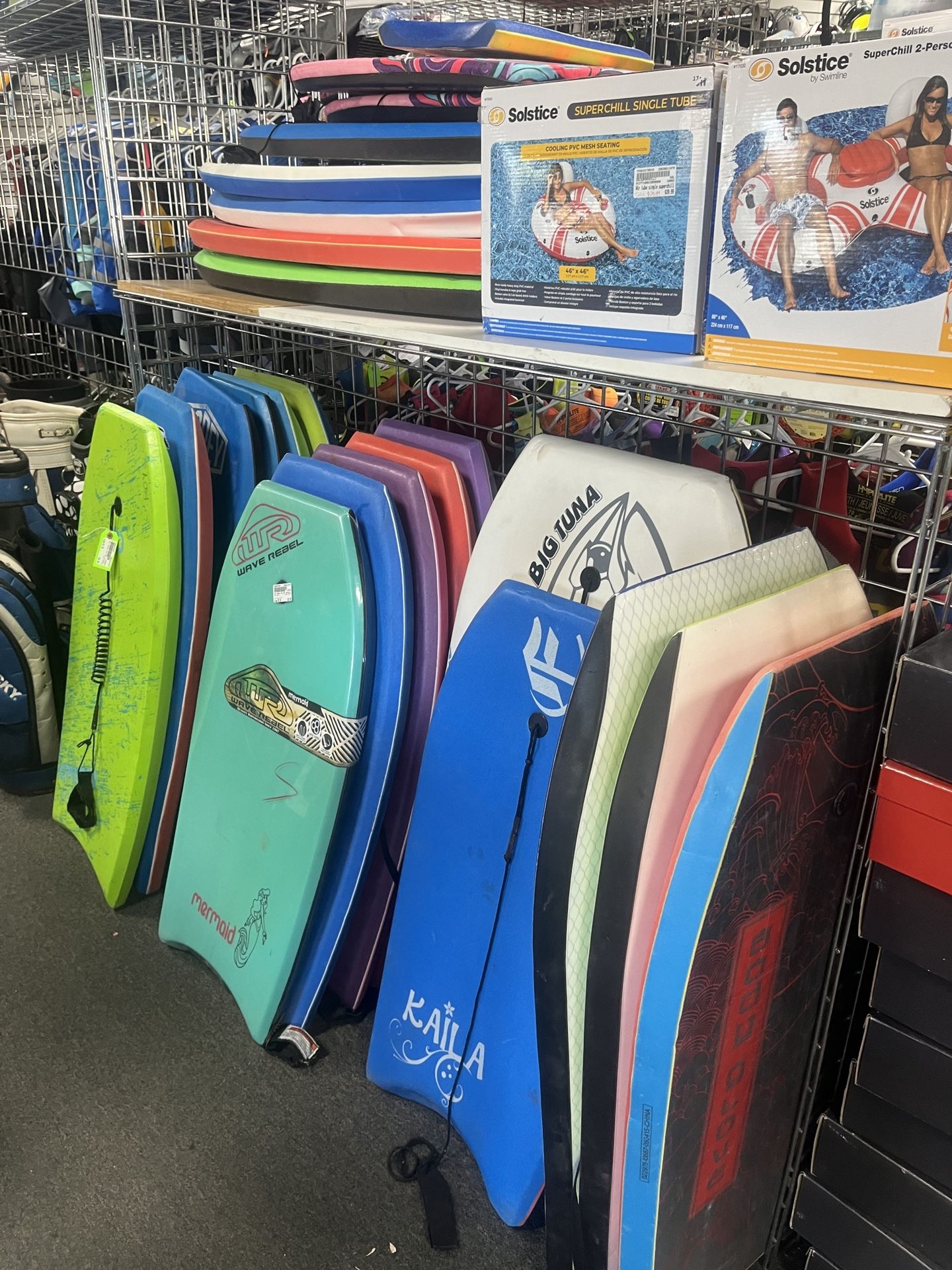 Large selection of used boogie boards