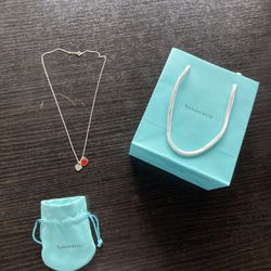 Tiffany And Co. The Return to Tiffany red double heart tag pendant