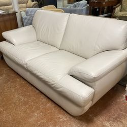Italian Leather Couch W Swivel Chair 