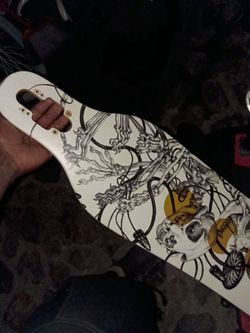 Longboard Skateboard Deck Skull Graphic
