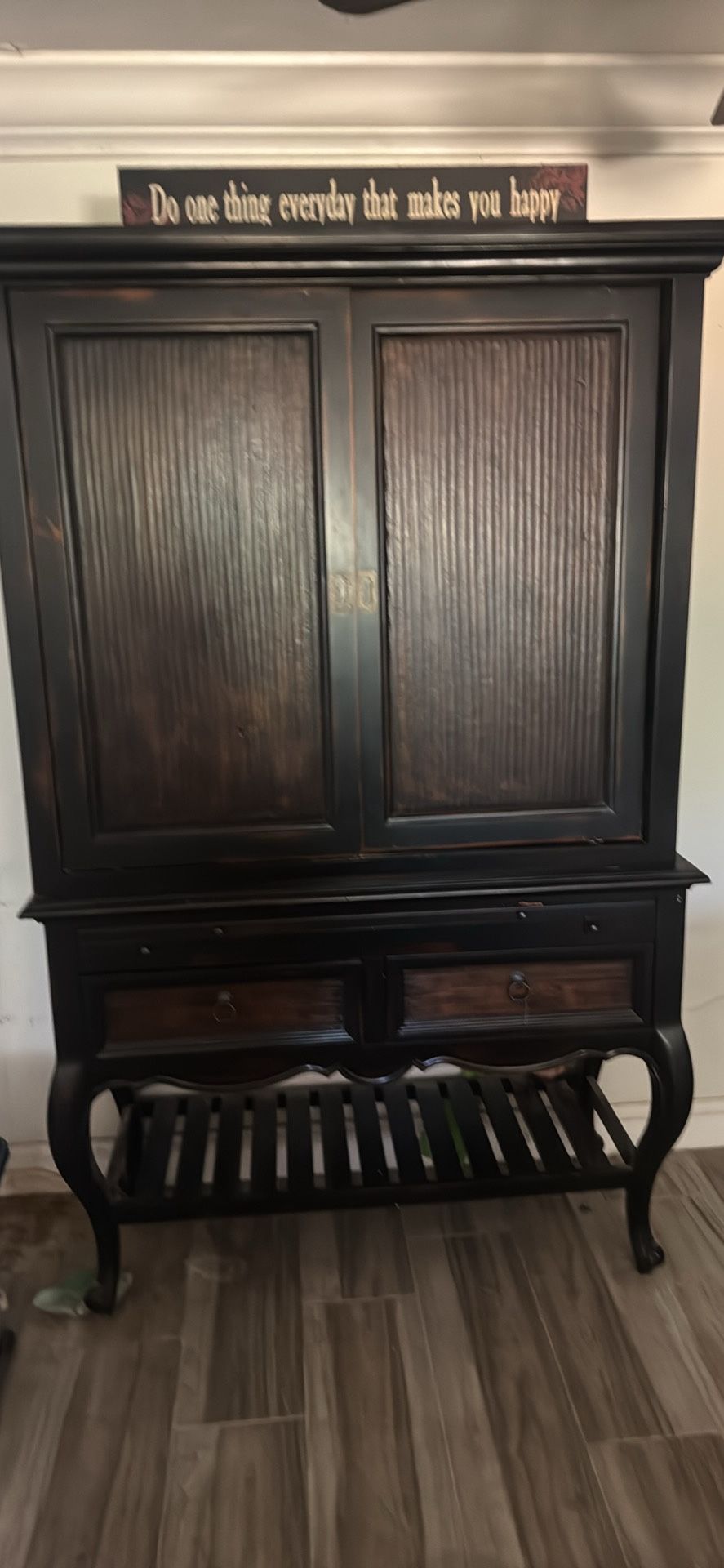 2 Piece Brown Hutch