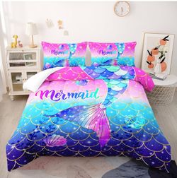 Colorful Mermaid Tail Comforter Sets Twin Size