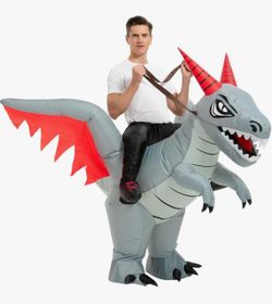 Halloween Inflatable Dinosaur Costume Adult, Blow Up Dragon Suit