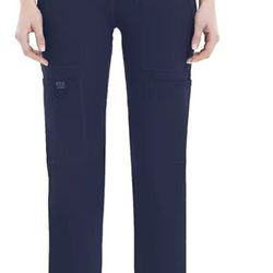 Women’s Athletic Straight-Leg Pants/Scrubs, High-Waist Design, Multi-Pocket & High-Stretch