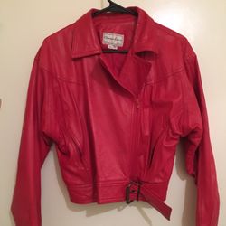Vintage Red Leather Jacket
