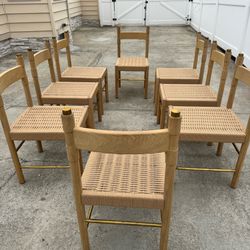 Le Mae Lucca White Oak Dining Chair,  Set of 8 Chairs, Like New, Perfect Condition