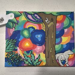 Local Artist Canvas Painting Wolf Art