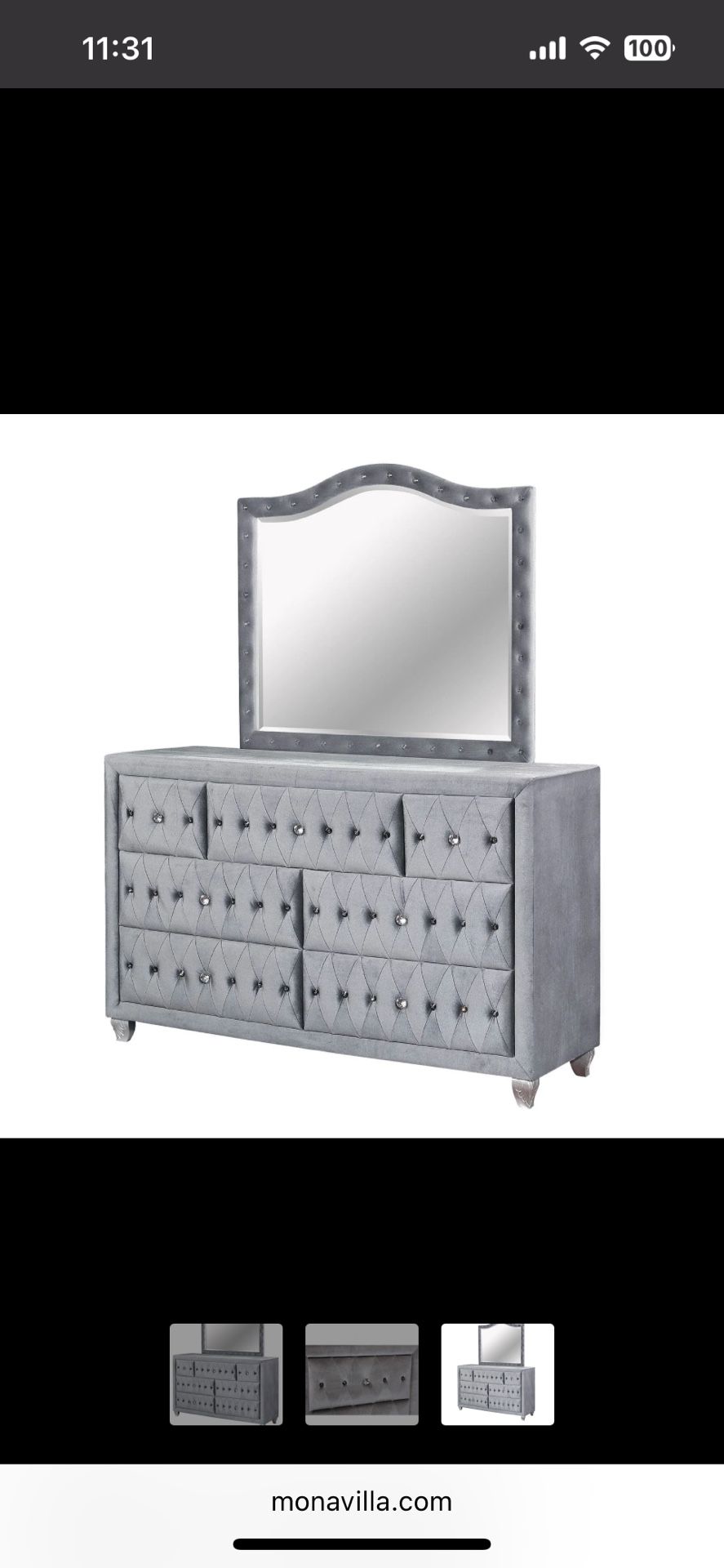 Sued Dresser Mirror