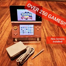 Pink Nintendo 3DS w/ 250+ Games & Extras