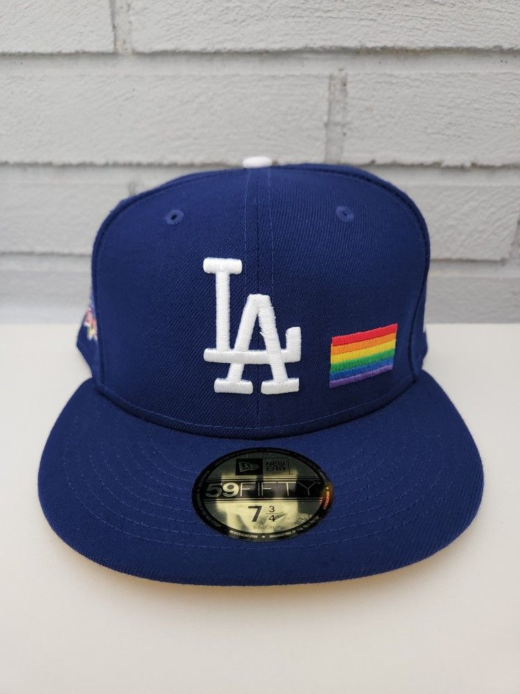 New Era Los Angeles Dodgers Pride Flag Patch 59FIFTY FITTED Hat Size 7 3/4