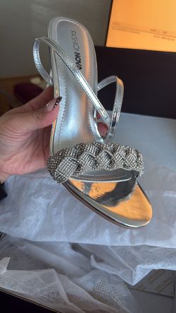 Fashion Nova Silver sparkle Heeled Sandals