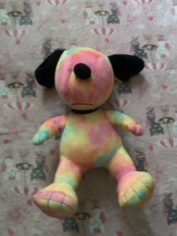 Colorful tye-dye snoopy plush