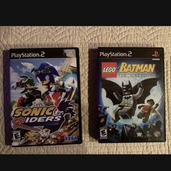 LEGO BATMAN The Video Game & SONIC RIDERS For The PS2 Gaming System 