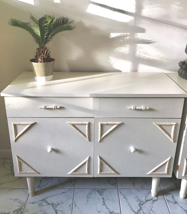Vintage Faux Bamboo Buffet Chest Credenza For Sale In Fort
